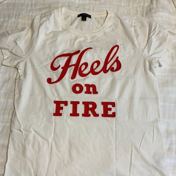 J. Crew Tops - J. Crew embroidered “heels on fire” t-shirt